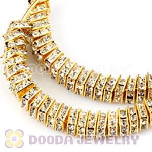 70mm Gold Basketball Wives Crystal Spacer Hoop Earrings Wholesale 