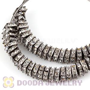 70mm Black Basketball Wives Crystal Spacer Hoop Earrings Wholesale 