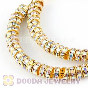 70mm Gold Basketball Wives Crystal Spacer Hoop Earrings Wholesale 