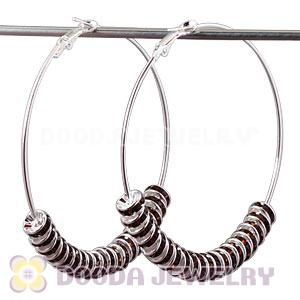 70mm Basketball Wives Crystal Spacer Hoop Earrings Wholesale 