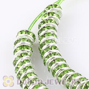 70mm Basketball Wives Green Crystal Spacer Hoop Earrings Wholesale 