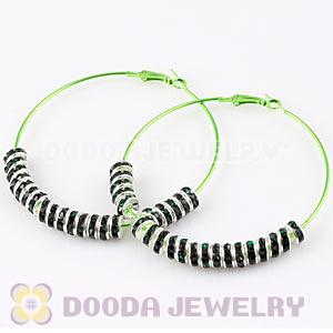 70mm Basketball Wives Crystal Spacer Hoop Earrings Wholesale 