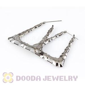 50×40mm Black Basketball Wives Bamboo Door Knocker Earrings Wholesale 