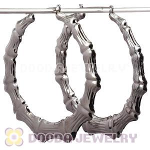 80mm Black Basketball Wives Bamboo Hoop Earrings Wholesale 