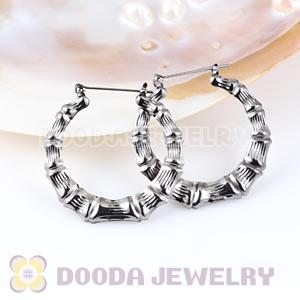 45mm Black Basketball Wives Bamboo Hoop Earrings Wholesale 