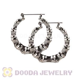 45mm Black Basketball Wives Bamboo Hoop Earrings Wholesale 
