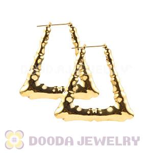50×40mm Gold Basketball Wives Bamboo Door Knocker Earrings Wholesale 