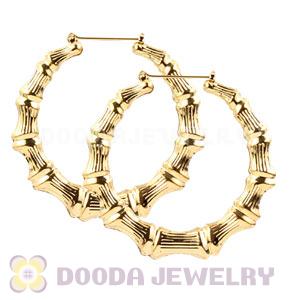 60mm Gold Basketball Wives Bamboo Hoop Earrings Wholesale 