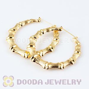 60mm Gold Basketball Wives Bamboo Hoop Earrings Wholesale 