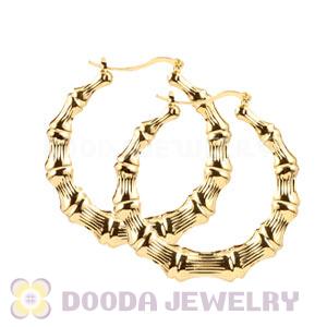 50mm Gold Basketball Wives Bamboo Hoop Earrings Wholesale 