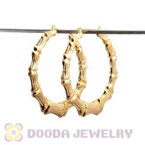 50mm Gold Basketball Wives Bamboo Hoop Earrings Wholesale 
