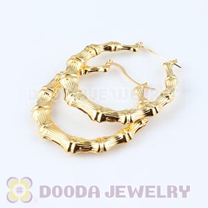 50mm Gold Basketball Wives Bamboo Hoop Earrings Wholesale 