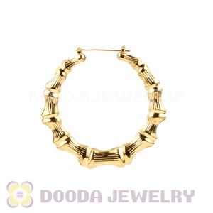 45mm Gold Basketball Wives Bamboo Hoop Earrings Wholesale 