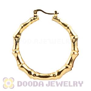 50mm Gold Basketball Wives Bamboo Hoop Earrings Wholesale 
