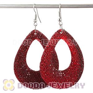 Cheap Basketball Wives Inspired Bamboo Red Crystal Earrings