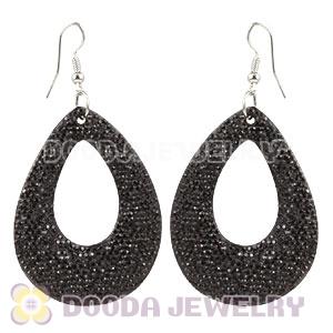 Cheap Basketball Wives Inspired Bamboo Black Crystal Earrings