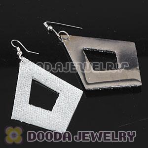 Basketball Wives Diamond Bamboo White Crystal Hoop Earrings Wholesale 