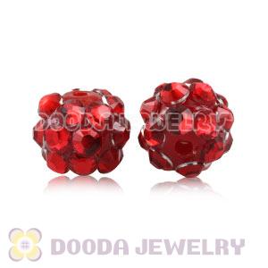 8mm Red Rhinestone Basketball Wives Resin Pave Beads Wholesale