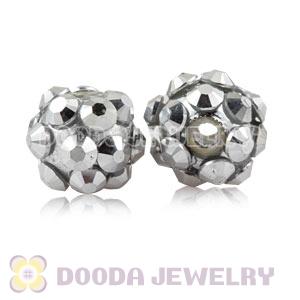 8mm Silver Basketball Wives Resin Earring Beads Wholesale 