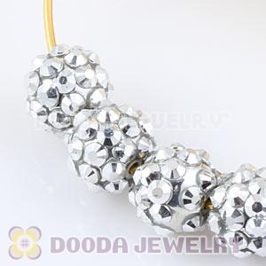 8mm Silver Basketball Wives Resin Earring Beads Wholesale 