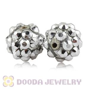 10mm Silver Basketball Wives Resin Earring Beads Wholesale 