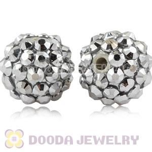 12mm Silver Basketball Wives Resin Earring Beads Wholesale 