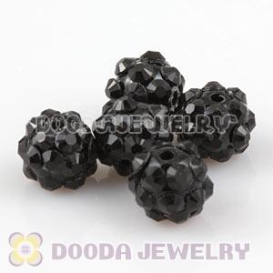 8mm Black Basketball Wives Resin Earring Beads Wholesale 