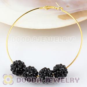 12mm Black Basketball Wives Resin Earring Beads Wholesale 