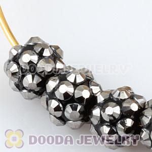 8mm Grey Rhinestone Basketball Wives Resin Pave Beads Wholesale 