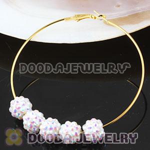10mm Basketball Wives White Resin Earring Beads Wholesale 