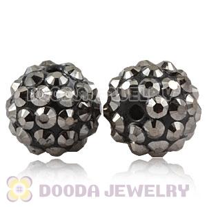 12mm Grey Rhinestone Basketball Wives Resin Pave Beads Wholesale 
