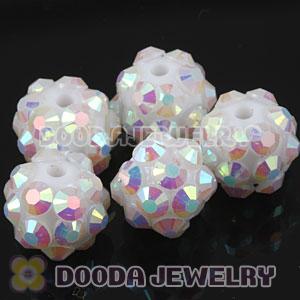 8mm Basketball Wives White Resin Earring Beads Wholesale 