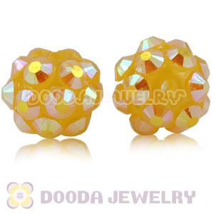 8mm Yellow Rhinestone Basketball Wives Resin Pave Beads Wholesale 