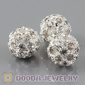 14mm Alloy White Basketball Wives Crystal Beads Wholesale 