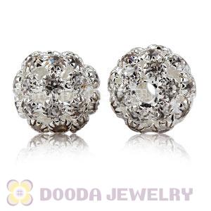 14mm Alloy White Basketball Wives Crystal Beads Wholesale 