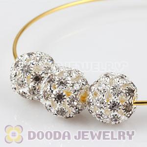 14mm Alloy White Basketball Wives Crystal Beads Wholesale 