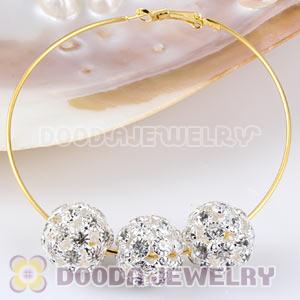 16mm Alloy White Basketball Wives Crystal Beads Wholesale 