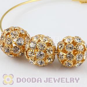 16mm Alloy Gold Basketball Wives Crystal Beads Wholesale 