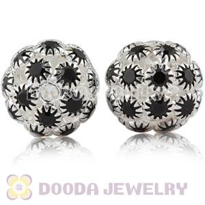 16mm Alloy Basketball Wives Black Crystal Beads Wholesale 