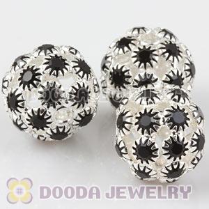 16mm Alloy Basketball Wives Black Crystal Beads Wholesale 