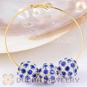 16mm Alloy Basketball Wives Blue Crystal Beads Wholesale 