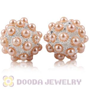 16mm Alloy Basketball Wives Beads With ABS Pearl Wholesale 