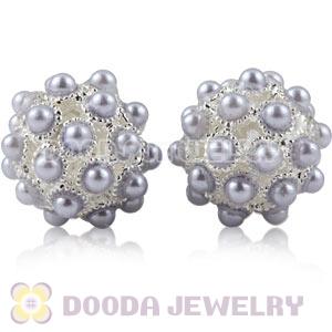 16mm Alloy Basketball Wives Beads With ABS Pearl Wholesale 