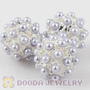 16mm Alloy Basketball Wives Beads With ABS Pearl Wholesale 