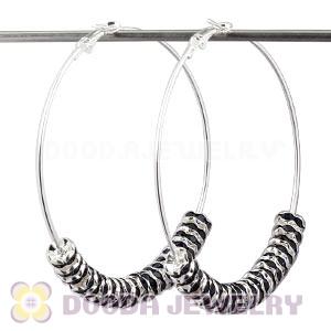 70mm Basketball Wives Crystal Spacer Hoop Earrings Wholesale 