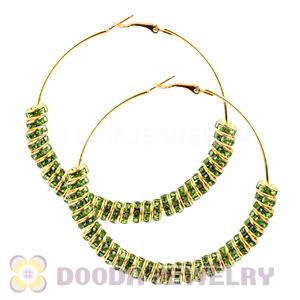 70mm Basketball Wives Crystal Spacer Hoop Earrings Wholesale 