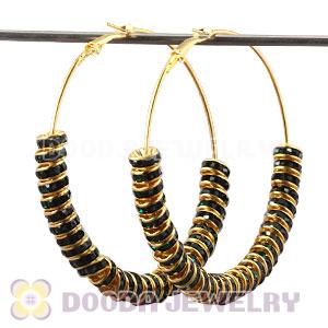 70mm Basketball Wives Crystal Spacer Hoop Earrings Wholesale 