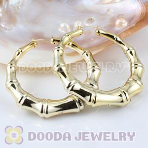 Wholesale 80mm Gold Basketball Wives Bamboo Hoop Earrings 