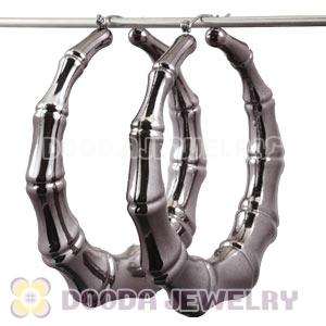 Wholesale Bamboo Earrings 80mm Black Hoop Earrings