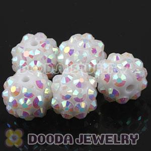 10mm Basketball Wives White Resin Earring Beads Wholesale 